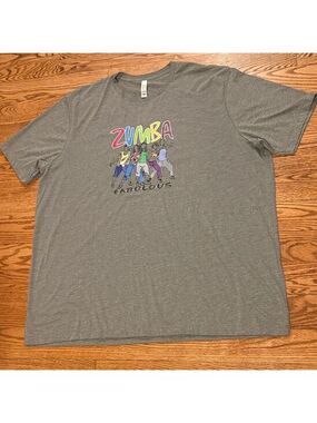 Bella+Canvas women/ Men’s 3XL Big & Tall Gray Zumba Fabulous Graphic Crew Tee